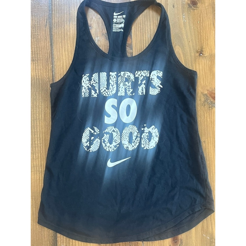 Nike Womens Hurts So Good Dri-FIT Racerback Tank Top Black Snakeskin Graphic S